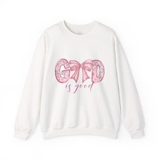 God is Good Crewneck Sweatshirt, Cozy Gift for Her, Inspirational Apparel,