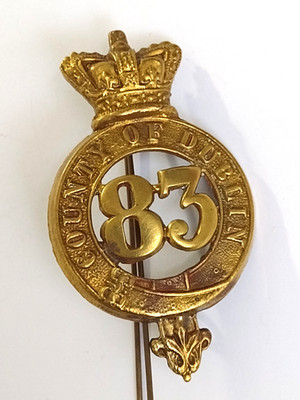 Victorian 83rd (County Of Dublin) Regiment Glengarry Cap Badge QVC - Original