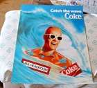 Vintage 1986 Max Headroom Coke Coca-Cola 14x17 Poster Catch The Wave NOS Ocean