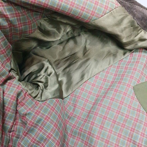 Barbour Derby Tweed Wool Coat Mens Vintage 90s Green Jacket Size C44 /112CM XL - Picture 14 of 16