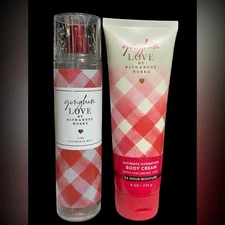 Bath & Body Works Gingham Love Mist and Body Cream Set New