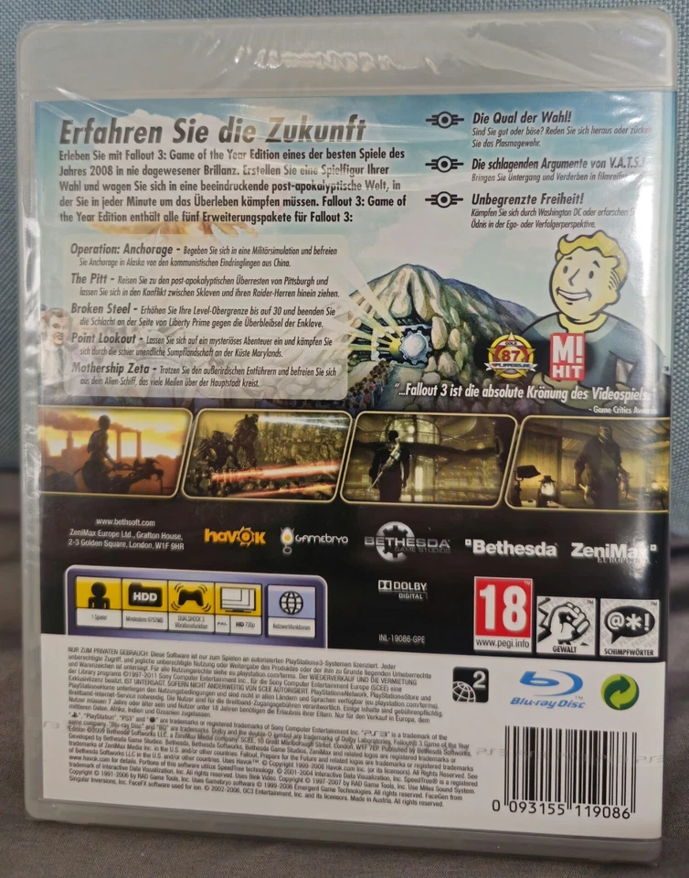 💙💚❤️Fallout 3 - Game of the Year Edition - PS3 - GotY 💜🩵💛 - Bild 2 von 4