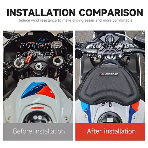 Motorcycle Fuel Tank Bag Luggage Storage Bag Black Kit For BMW S1000RR R 2020-23 Foto 2 de 4