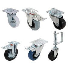 Castor Wheels Polypropylene Rubber Swivel Trolley Furniture Caster Brake