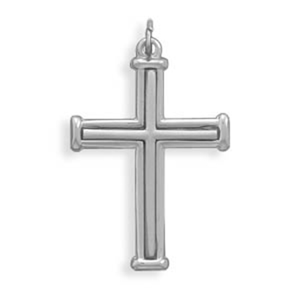 AzureBella Jewelry Stainless Steel Cross Pendant with Cubic Zirconia Center AzureBella Jewelry Stainless Steel Cross Pendant with Cubic Zirconia Center
