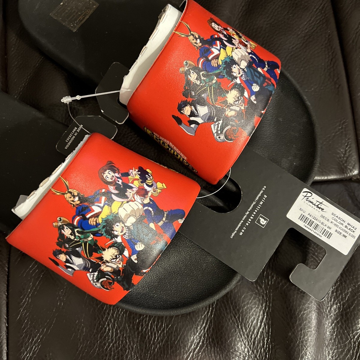 PRIMITIVE X MY HERO ACADEMIA SLIDES SIZE MENS 9 NEW IN BAG  display picture 3