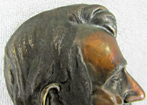 Gilded Bronze Abraham Lincoln 1960's Hanging Relief Bust Profile Signed Platt - Picture 3 of 4