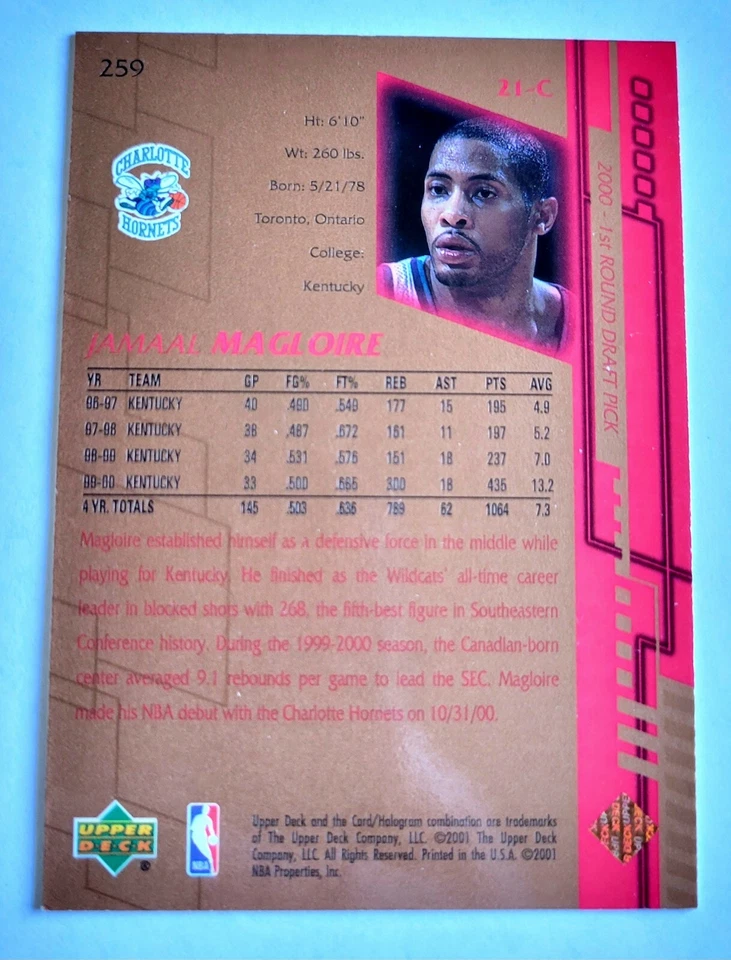 JAMAAL MAGLOIRE - 2000-01 Upper Deck #259  **MINT**  FREE SHIP & RETURN - Image 2 of 2
