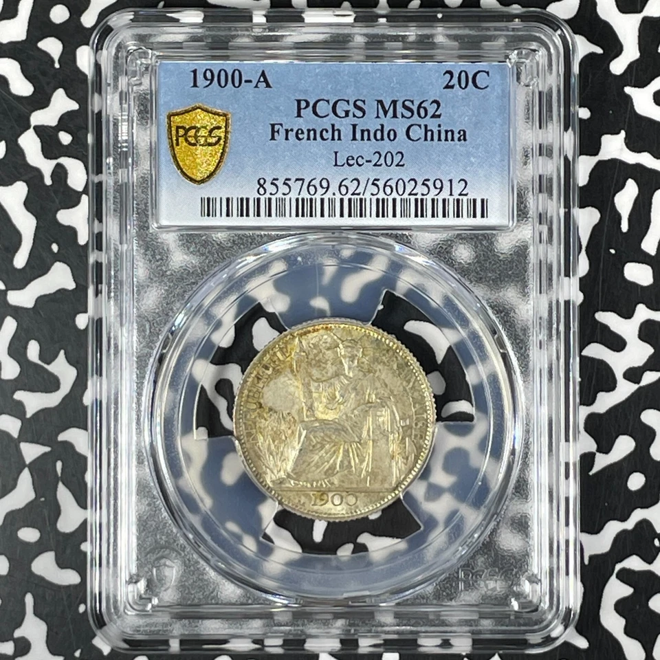 1900-A French Indo-China 20 Centimes PCGS MS62 Lot#G074 Silver! Lec-202 - Image 2 of 4