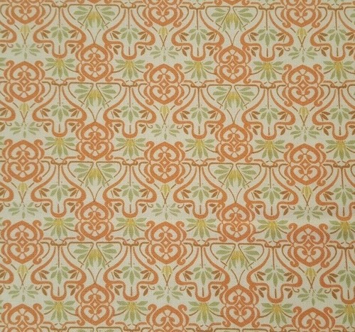 Gaslight BTY Red Rooster Green Gold Brown Terra Cotta Damask Ivory - 第 1/3 張圖片