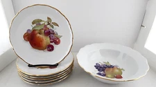 Arzberg Bavaria Serving Set Schumann Germany 6 Fruit Plates 7.5" Bowl 9.25" Vtg