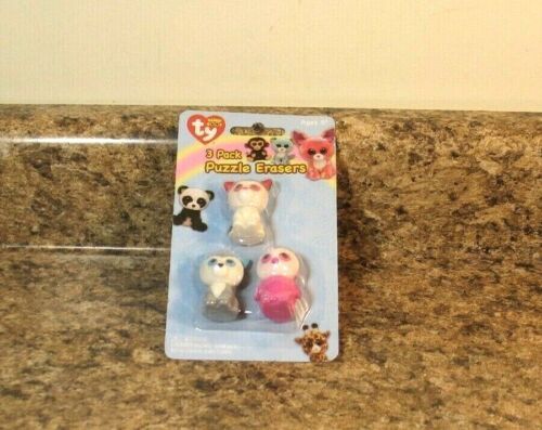 Ty Beanie Boos 3 Pack Puzzle Erasers School Supplies NEW - Picture 3 of 3