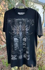 NEO4IC HYPR VERSION ~ BLACK LTUS ~ HOLOGRAPHIC INK SWIRLS ~ SHIRT ~ X-LARGE