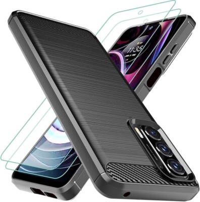 For Motorola Edge 2021 5G Case,Phone Cover Shockproof Soft TPU Case - Black