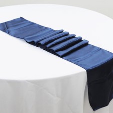 navy blue satin table runners anniversary wedding engagement party table decor