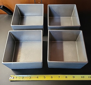 Lot Of 4 Bon Chef Square 28oz. Ceramic Coated Bowl 9507-N Cold Storage - Serving