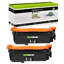 GREENCYCLE 2PK CE250X High Yield Toner Cartridge For HP Color LaserJet CP3520