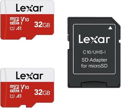 Micro SD Karte 32 GB 2er Pack mit Adapter, bis zu 100 MB/s Lesegeschwindigkei...
