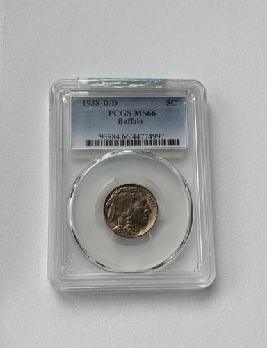 1938-D/D Buffalo Nickel PCGS MS66 Denver Uncirculated 5C Certified Coin