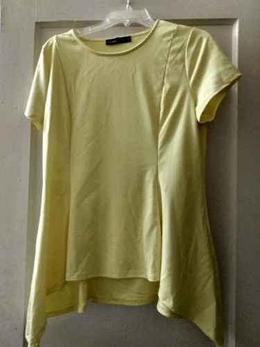 Women's Celmia collection 3XL yellow swing style fitted short sleeve shirt