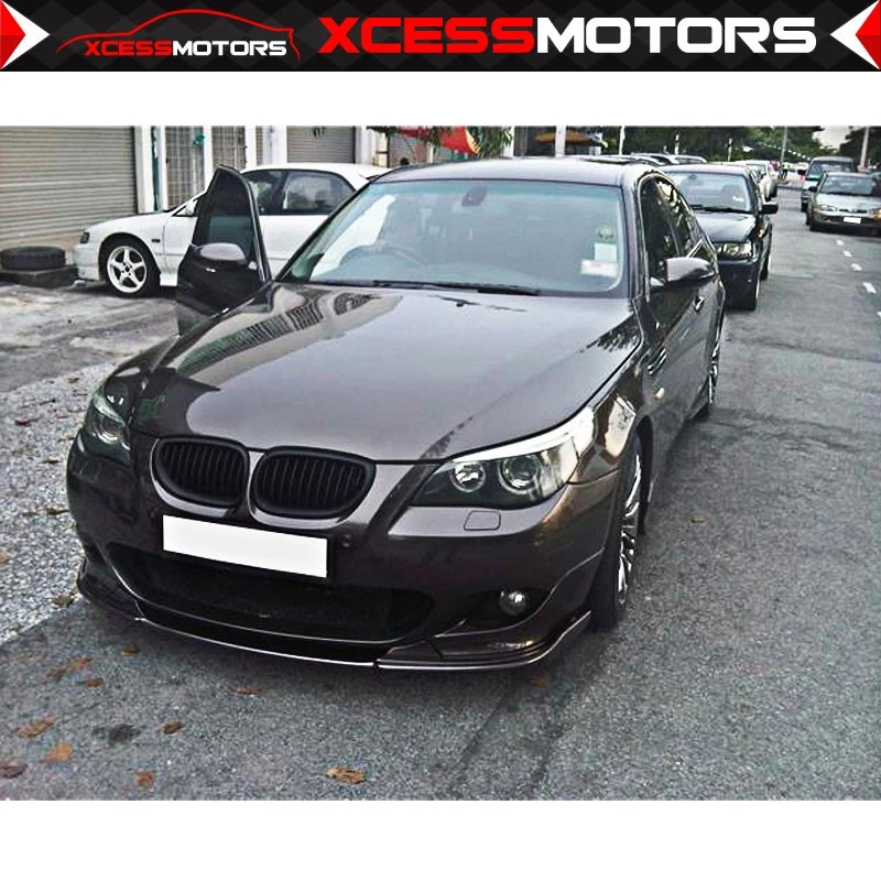 Fits 04-10 BMW E60 E61 5 Series 1PC H Style Unpainted Front Bumper Spoiler - PU - Image 2 of 4