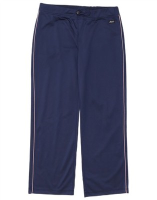 ASICS Womens Tracksuit Trousers UK 16 Large  Navy Blue Polyester DG43