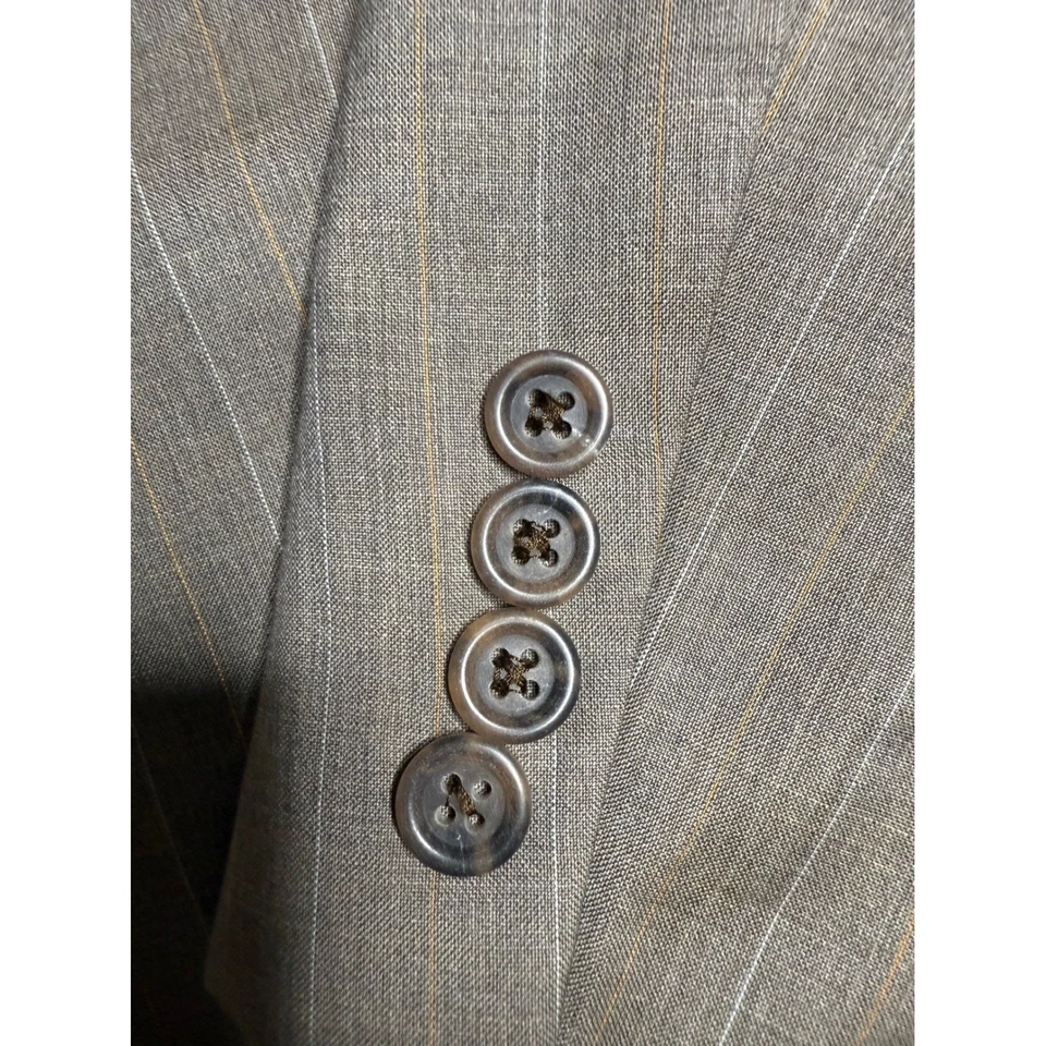 Burberry London Kensington Gray Pinstripe 100% Wool Blazer Jacket Men's 42L - Image 2 of 4