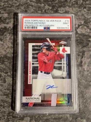2024 Topps Chrome Roman Anthony ROOKIE AUTO /25 PSA 9 ONLY ONE HIGHER!