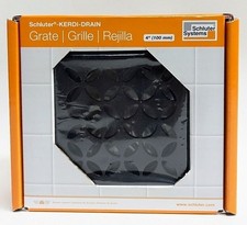 Schluter Systems Kerdi-Drain 4" Square Grate - Matte Black Floral KDIF4GRKMGSD5