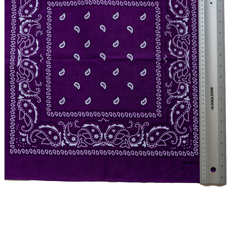 Cachemira Morado Bandana 100% Tela de Algodón Bufanda Perro Corbata Muñeca - Imagen 2 de 2