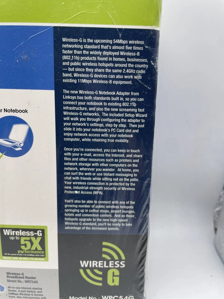 Linksys WPC54G Wireless-G Notebook Adapter CardBus Adaptor Card Laptop PC - Image 3 of 4