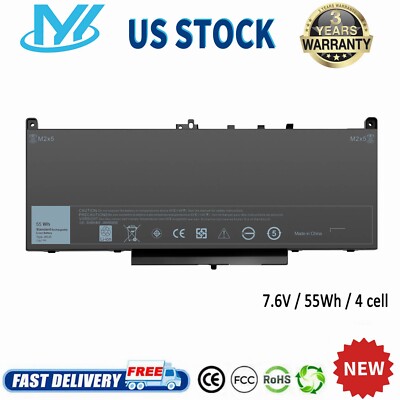  J60J5 Battery For Dell Latitude E7270 E7470 MC34Y WYWJ2 GG4FM 451-BBSY 451-BBSX