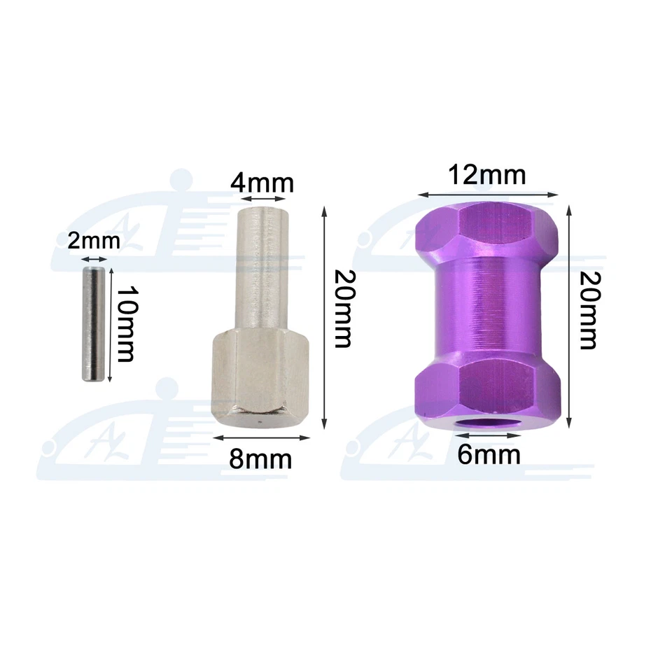 Adaptador de extensión de ancho de cubo de rueda hexagonal 4x 12 mm para oruga 1/10 RC AXIAL SCX10 Foto 4 de 4