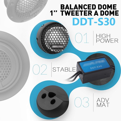 Coppia Alpine DDT-S30 360W 2,5 CM 1" Cupola Morbida Auto Altoparlanti Audio Bilanciati Tweeter - Foto 3 di 13