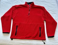 Banana Republic Men's Red 1/4 Zip Fleece Pullover Sweater Size Large