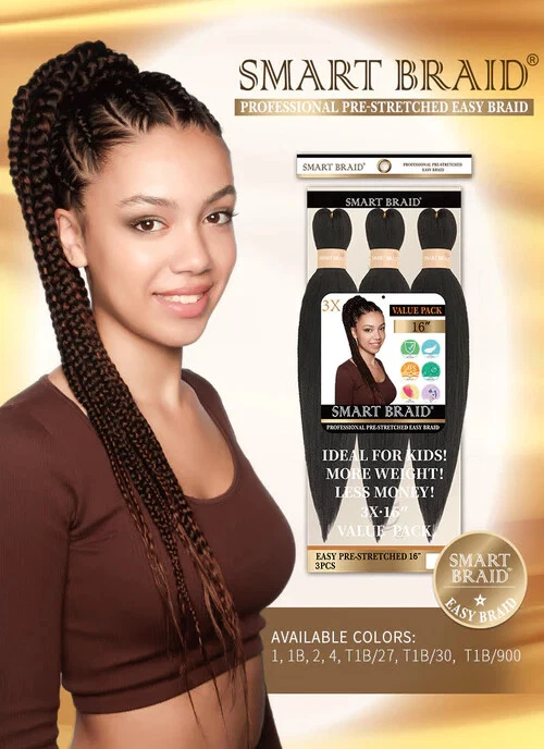 ULTRA Smart Braid 3 IN A PACK 16" Pre-Stretched, Pre-Plucked, Pre-Pulled *UK POSTAGE*