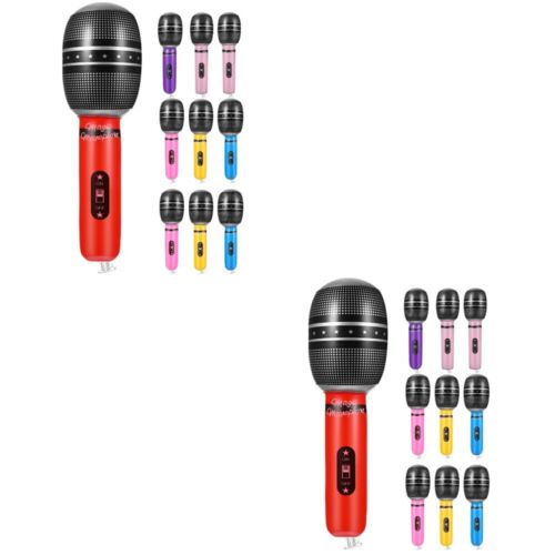  20 Pcs Inflatable Microphone Toys Blow up Microphone Pretend Play Microphone - Afbeelding 1 van 12