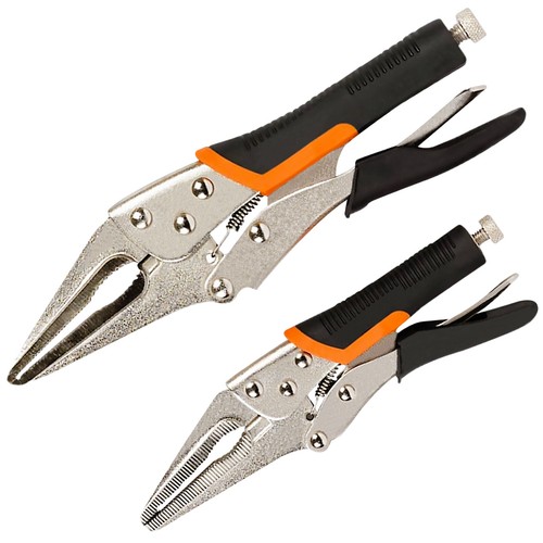 2 X QUAILTY Long Nose Locking Plier Carbon Steel Mole Grip Clamp Wrench