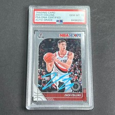 2019-20 Panini Hoops #159 ZACH COLLINS Signed Card AUTO Grade 10 PSA Slabbed Bla
