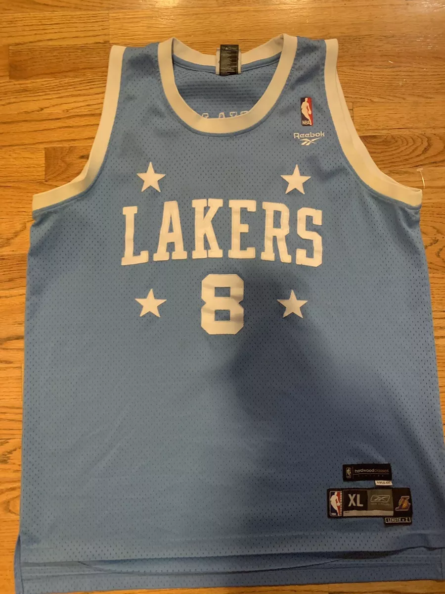 Vintage Reebok KOBE BRYANT #8 Los Angeles LA Lakers Blue HWC Jersey X-Large  EUC