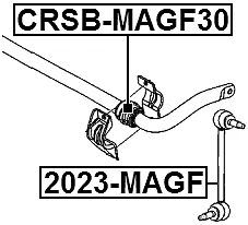 Втулка переднего стабилизатора D30 Febest CRSB-MAGF30 оригинальная 04782684AB - Изображение 2 из 3