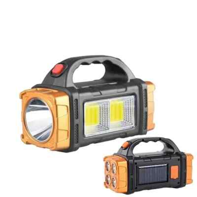 Powerful USB Solar LED Flashlight Rechargeable Searchlight Torch Mobile Charger
