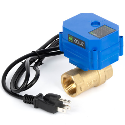 U.S. Solid 1 inch Motorized Ball Valve with US Plug 110V AC Brass