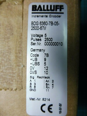 1 x BALLUFF Drehgeber Incremental Encoder BDG 6360-7B-05-2500-67//