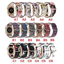 Women Floral Leather Strap Band for Apple Watch 11 10 9 8 7 6 5 SE 41/42/45/46mm