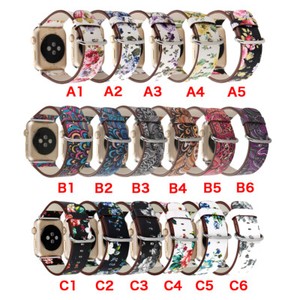 Bande de cuir floral pour Apple Watch 11 10 9 8 7 6 5 SE 42/44/41/45/46/49mm