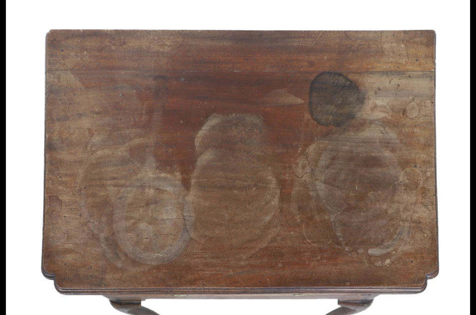 Antique queen anne  18 century Country   work table 1780 old surface Stand - Image 3 of 4