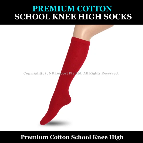 Premium Cotton Plain Knee High Size 2-8 or 6-11-Cheer Leader Girls Sydney Seller - Picture 14 of 15