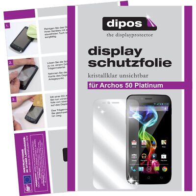 2x Schutzfolie für Archos 50 Platinum  klar Display Folie dipos