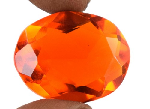 Brasilianischer im Labor kreierter orangefarbener Topas 40-50 Karat ovaler Edelstein zertifizierter Weihnachtsverkauf - Bild 4 von 12